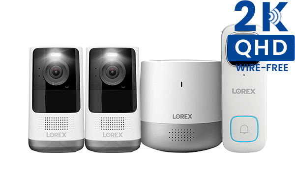 2K QHD Wire-Free Security System (2-Cameras) with 2K QHD Wi-Fi Video Doorbell