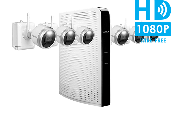 1080p HD Wire-Free Security System with 6 Battery-Operated Active Deterrence Cameras and Person Detection
